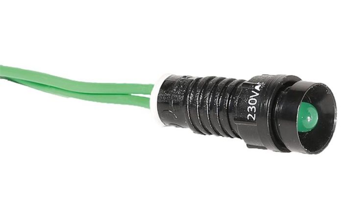 Lemputė žalia 230V AC LED su laidu D5mm LS LED 5 G 230AC - ETI