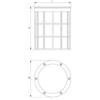 Šviestuvas į/ž LED 13.1W IP67 3000K 1415lm D-200mm H-235mm IK10 Atlas M LED1x1500 D455 T830 L45 - NORTHCLIFFE