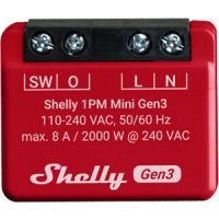 Valdiklis šviesos 2000W 8A 240V AC Wi-Fi/Bluetooth Shelly Mini 1PM Gen3 - SHELLY