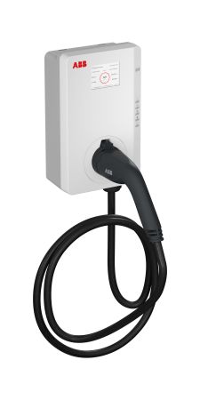 Stotelė įkrovimo montuojama 11kW 16A 400V T2 su ekranu ir 5m kabeliu skaitiklis RFID WiFi Bluetooth TAC-W11-G5-RD-M-0 - ABB