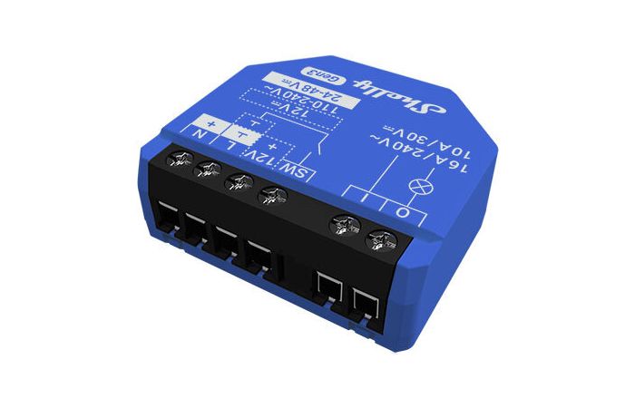 Valdiklis šviesos 10A 30V DC/16A 240V AC Wi-Fi/Ethernet/Bluetooth Shelly Plus 1 Gen3  - SHELLY