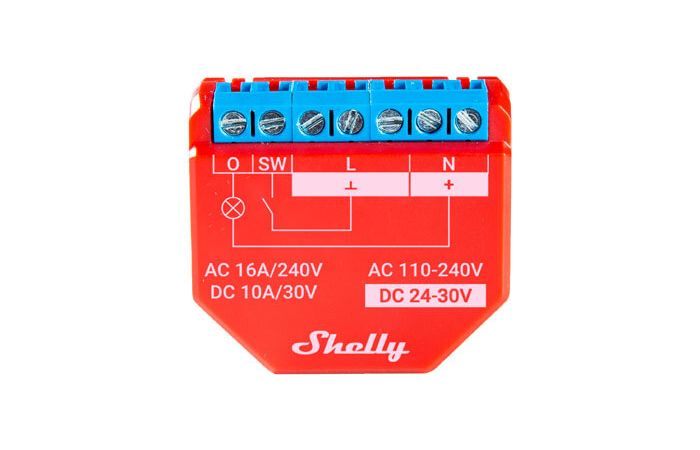 Valdiklis šviesos 10A 30V DC/16A 240V AC Wi-Fi/Bluetooth Shelly Plus 1PM - SHELLY