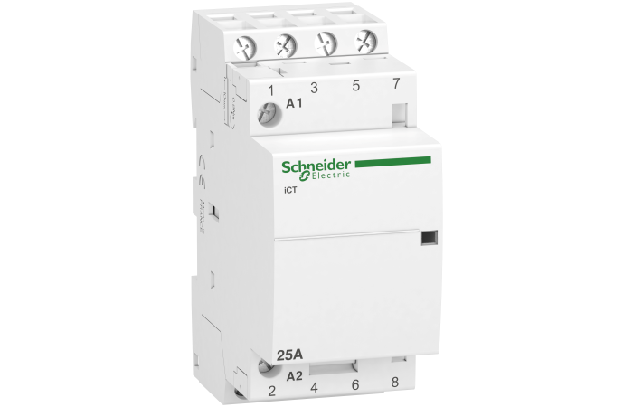 Kontaktorius 4P 25A 230V AC 4no 2 modulių iCT25A Acti9 - SCHNEIDER ELECTRIC