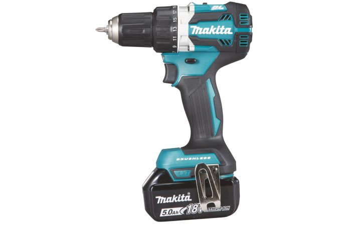 Gręžtuvas akumuliatorinis 18V 2x5.0Ah 54/36Nm 1.6kg LED LXT - MAKITA