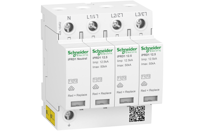 Apsauga viršįtampių 3P+N B+C 12.5kA 1+2 tipo IPRD1 12.5 Acti9 - SCHNEIDER ELECTRIC