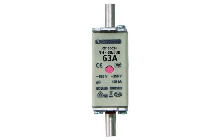 Saugiklis 63A 120kA 500V gG PSI NH000 - PROTEC