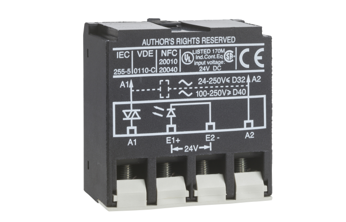 DC SUPPLY BLOCK, LA4DWB, CONTACTORS & MOTOR PROTECTION, CONTACTORS & MOTOR PROTECTION STANDARD OFFER < 150, D2 CONTACTORS - SCHNEIDER ELECTRIC (pavadinimas tikslinamas)