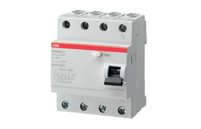 Relė srovės nuotėkio RCCB 4P 25A 30mA AC-tipas FH204AC-25/0.03 - ABB