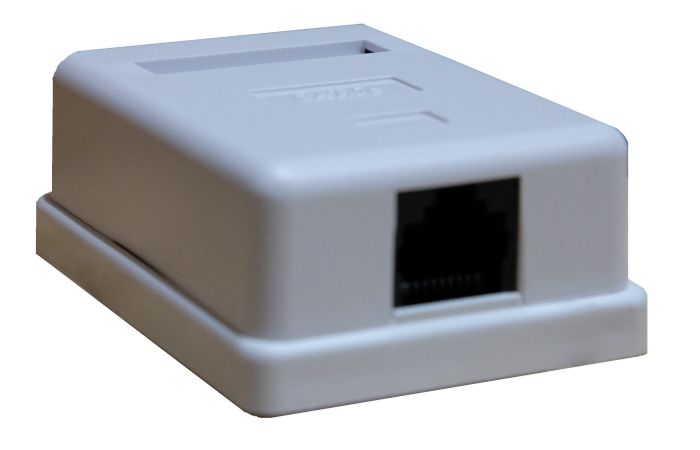 Dėžutė-lizdas v/t su lizdu 1x RJ45 Cat5E UTP