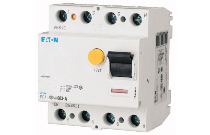 Relė srovės nuotėkio RCCB 4P 80A 30mA AC-tipas PF7-80/4/003 - EATON