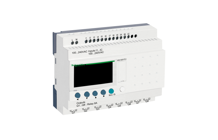 Relė programuojama ZELIO 240V AC 20IO 12DI 8RLY laikrodis - SCHNEIDER ELECTRIC