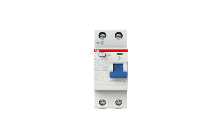 Relė srovės nuotėkio RCCB 2P 40A 30mA A-tipas F202A-40/0.03 - ABB