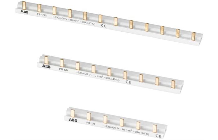 Šyna komutacinė 1P su papildomais kontaktais 10mm2 57 modulių strypelis PS1/38H - ABB