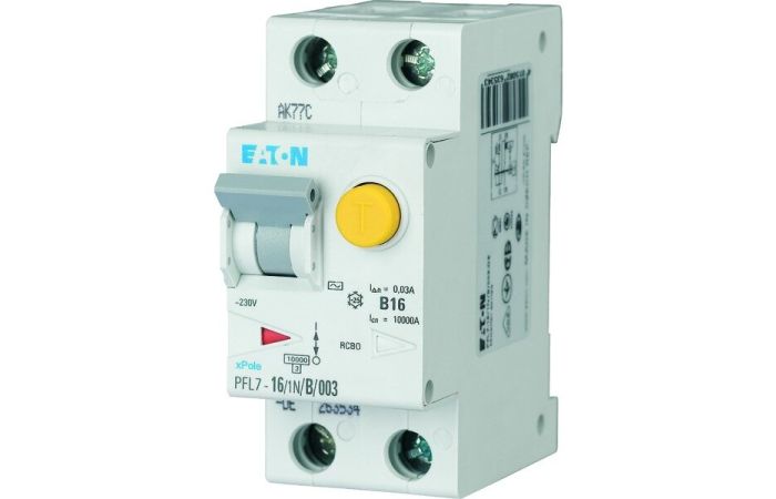 Relė srovės nuotėkio RCBO 2P 16A C 30mA su automatu AC-tipas PFL7-16/1N/C/003 - EATON