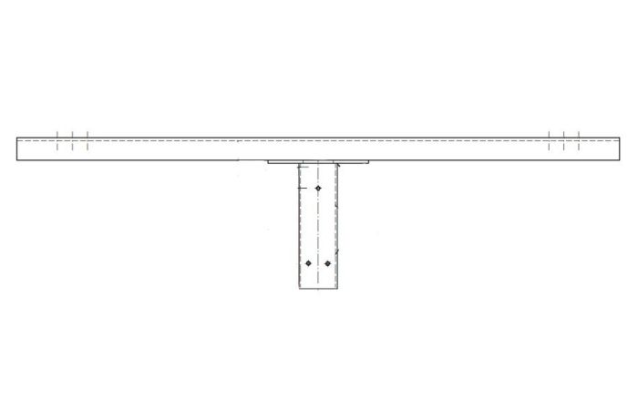 Traversa D60 L-1m prožektoriams 2vnt. tvirtinimui ant atramos PL2/60 - M4