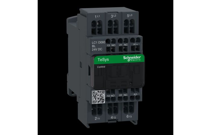 Kontaktorius 3P 4kW 24V DC 1no+1nc LC1D TeSys - SCHNEIDER ELECTRIC