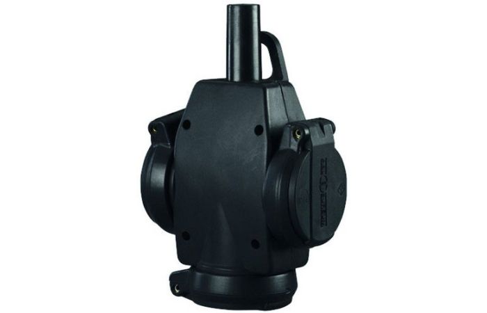 Lizdas a/k (šakotuvas) trigubas 3x2.5mm2 3P 16A 230V IP54 guminis PVGK - PROTEC