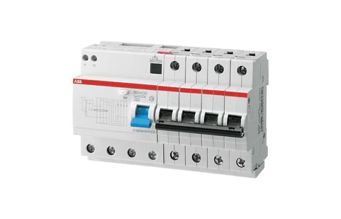 Relė srovės nuotėkio RCBO 4P 16A C 10kA 30mA su automatu AC-tipas DS204MAC-C16/0.03 - ABB