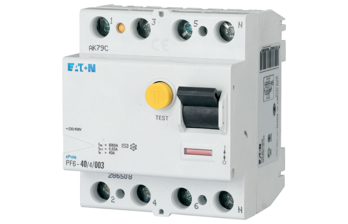 Relė srovės nuotėkio RCCB 4P 40A 30mA AC-tipas PF6-40/4/003 - EATON